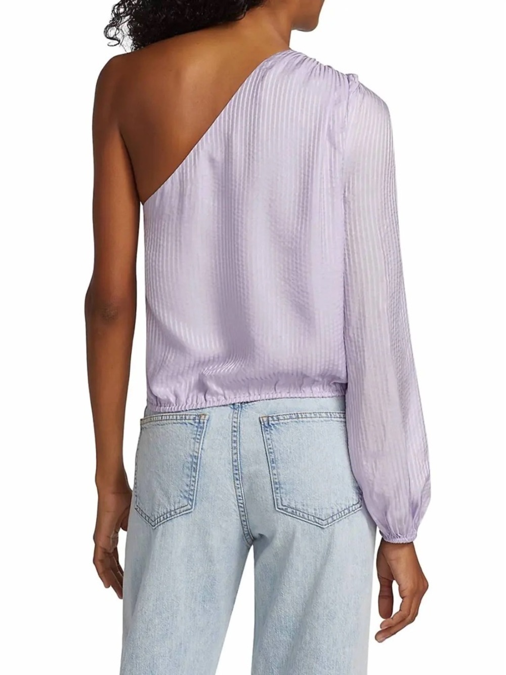 Cami NYC Lenore One Shoulder Purple Silk Blouse One Sleeve Top Womens XS - Picture 3 of 6